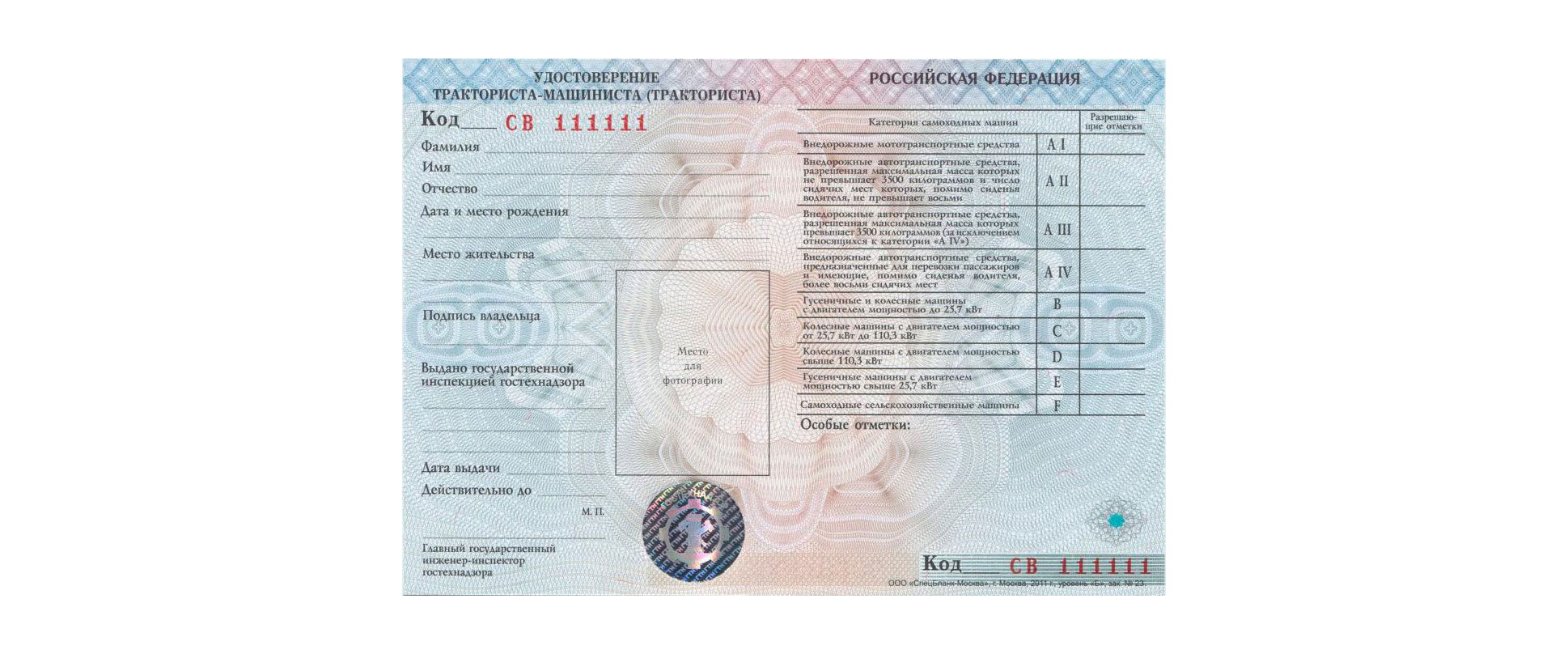 Выдаваемые документы