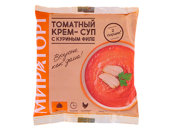 Томатный крем-суп с куриным филе 500 г